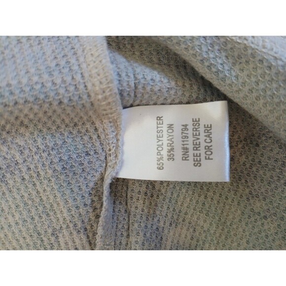 One World Womens Top Blouse Gray Blue Long Sleeve Scoop Neck Rhinestone Size 1X - Picture 15 of 15